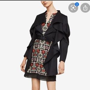 BCBG Maxazria High Low Ruffle Jacket Blazer